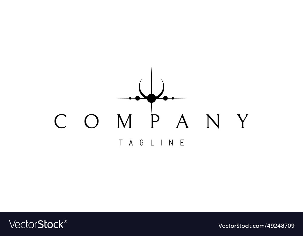 A logo with an abstract image of reversed Vector Image A logo with an abstract image of reversed