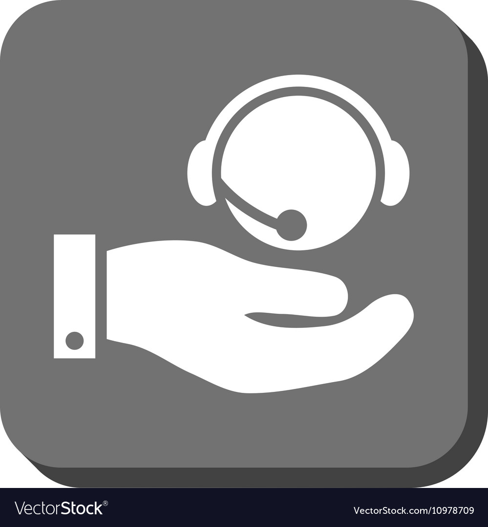 Call center service rounded square icon