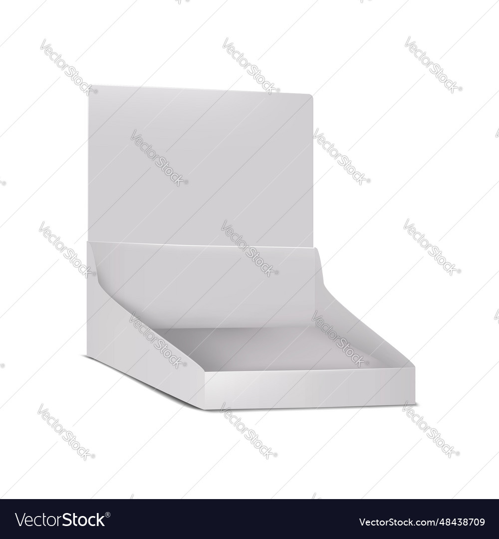Cardboard counter display mockup retail table Vector Image
