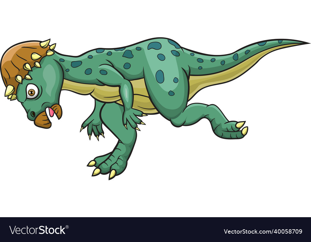 Cartoon Angry Dinosaur Running Royalty Free Vector Image