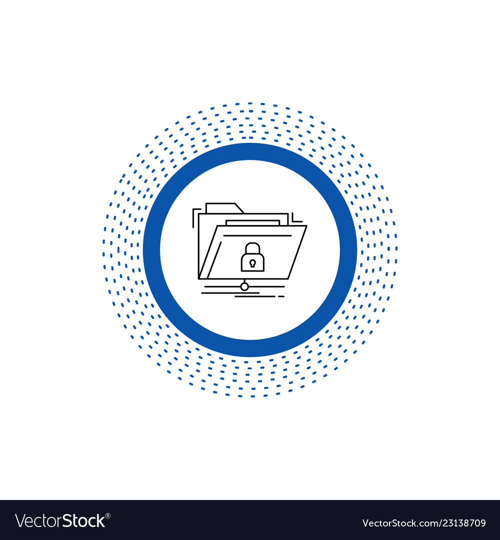 Encryption files folder network secure line icon vector image Encryption files folder network secure line icon