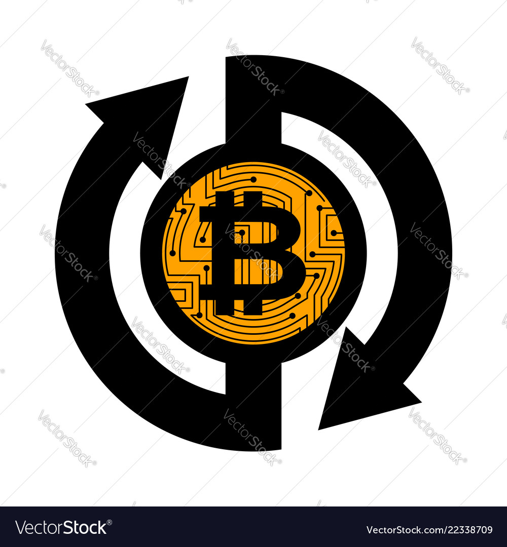 Exchange Bitcoin Crypto Currency Stock Vector Image