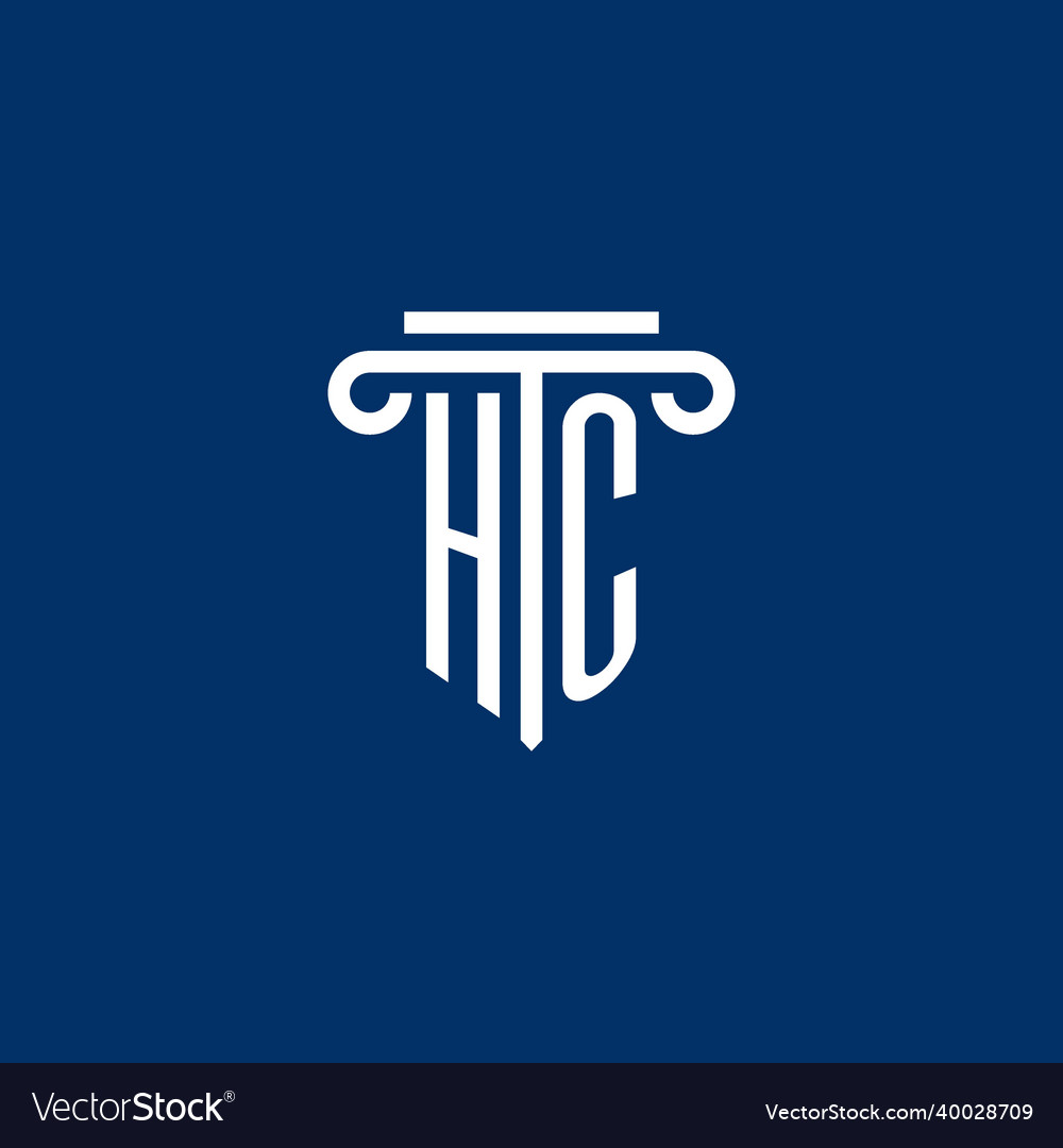 Hc initial logo monogram with simple pillar icon
