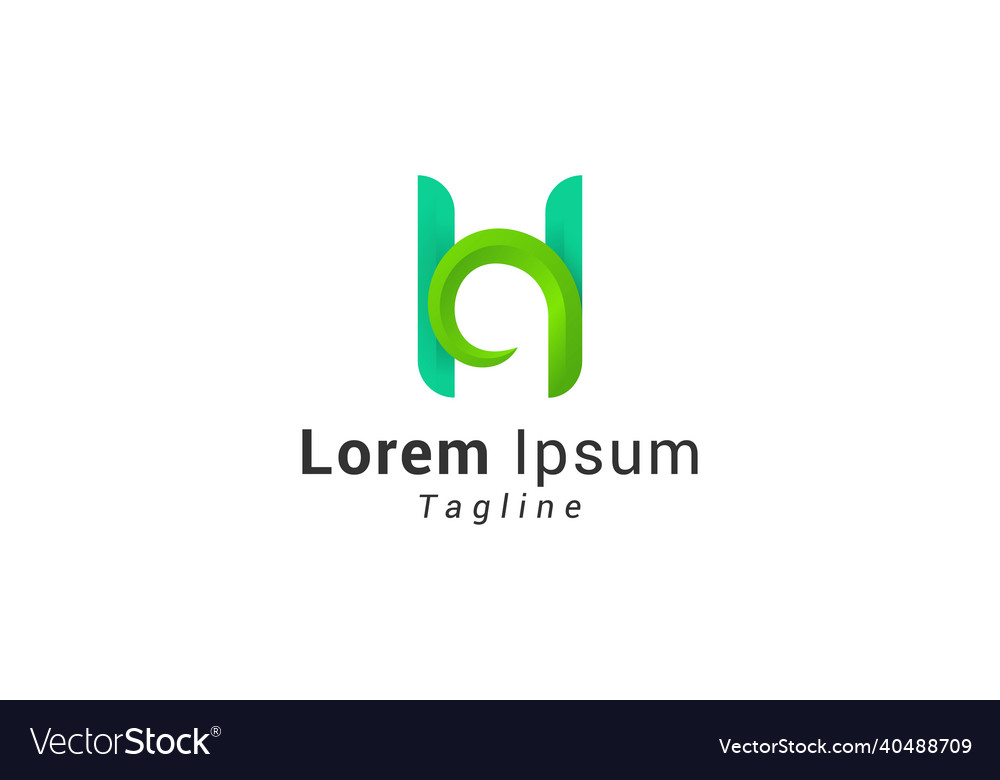Buchstaben h kreativ grün Farbe natürliche Flora Logo vector image Buchstaben h kreativ grün Farbe natürliche Flora Logo