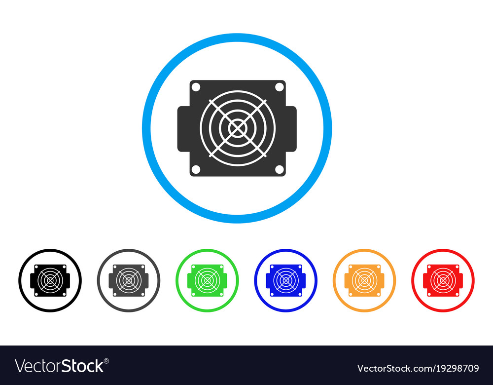 Mining asic device rounded icon