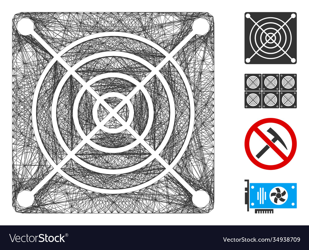 Net mining asic hardware mesh vector image Net mining asic hardware mesh