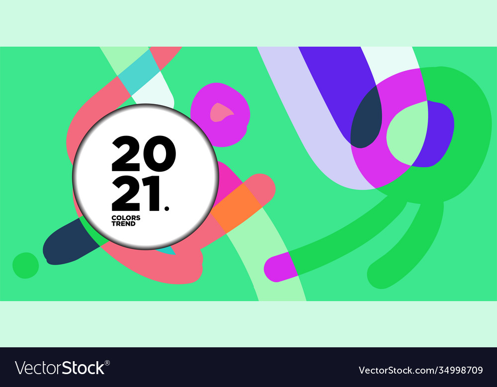 New year 2021 colorful curve and geometric