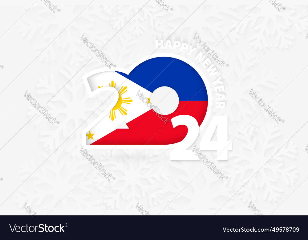 New Year 2024 For Philippines On Snowflake Vector Image   New Year 2024 For Philippines On Snowflake Vector 49578709 