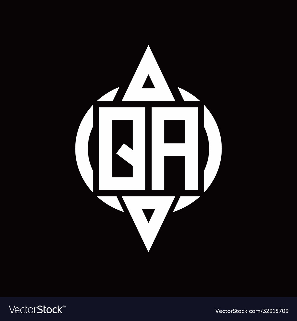 Qa logo with circle rounded combine triangle top
