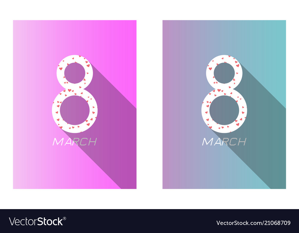 Red style 8 march design elements 8 march Vector Image