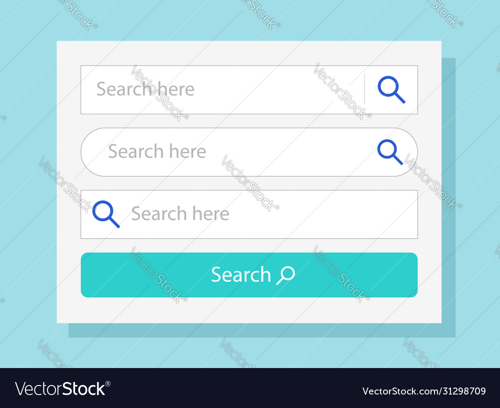 Search bar web fields design vector image Search bar web fields design