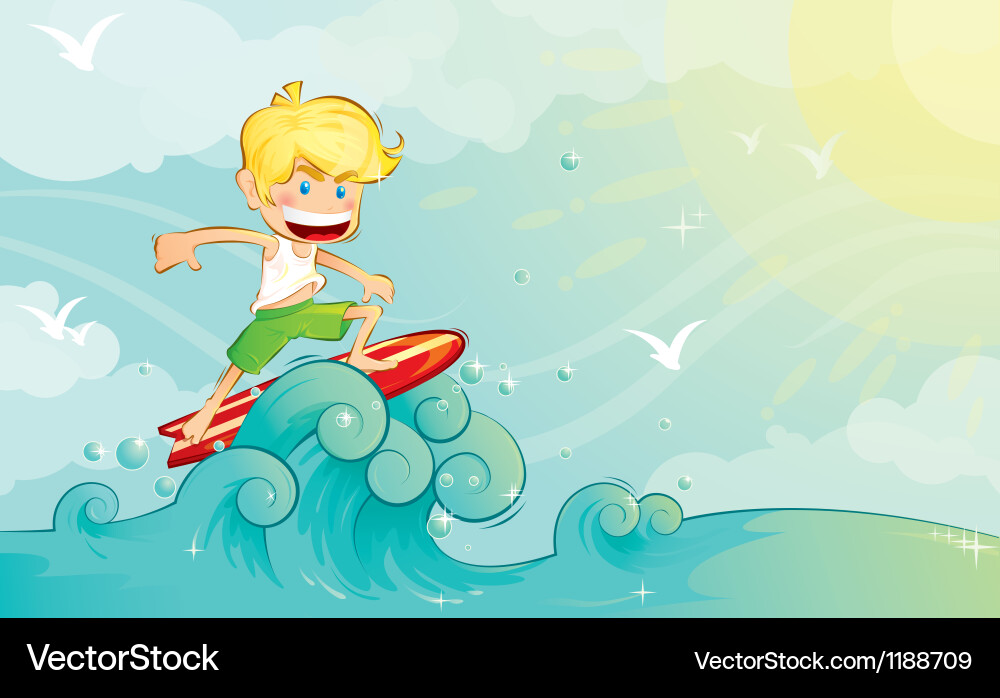 Surf boy Royalty Free Vector Image - VectorStock