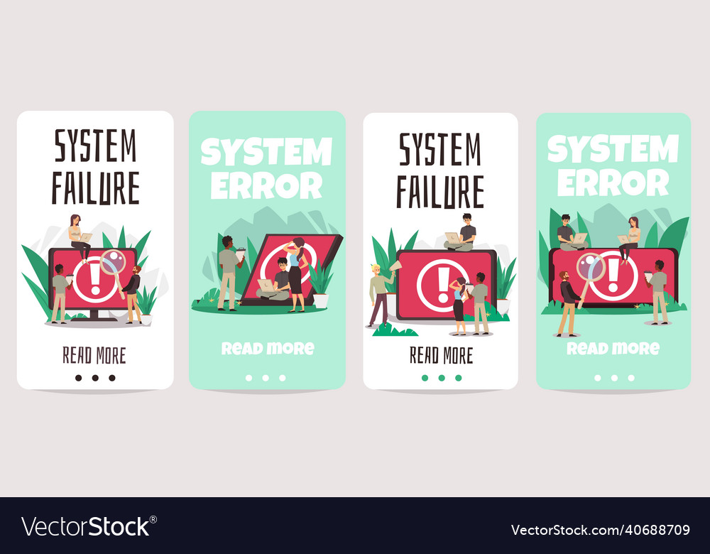 System failure alert or sign on computer