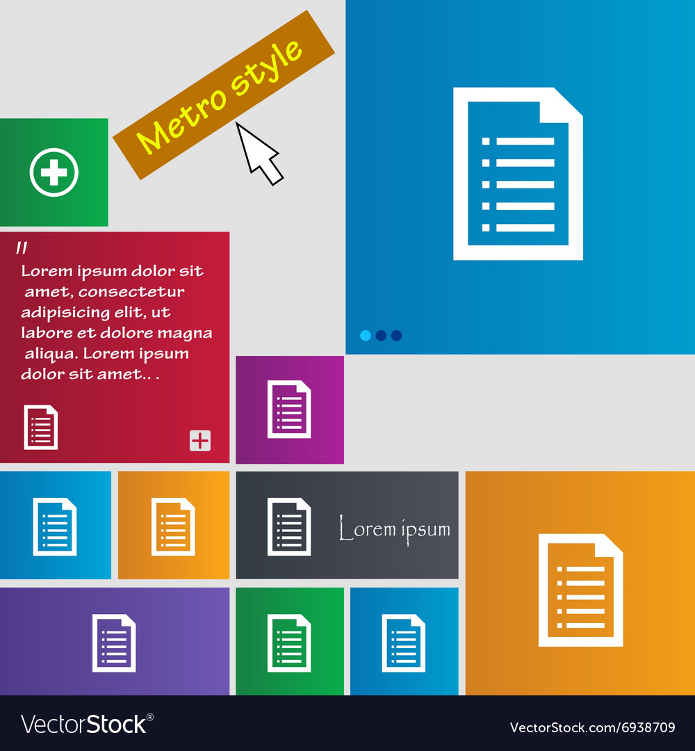 Text file icon sign buttons modern interface