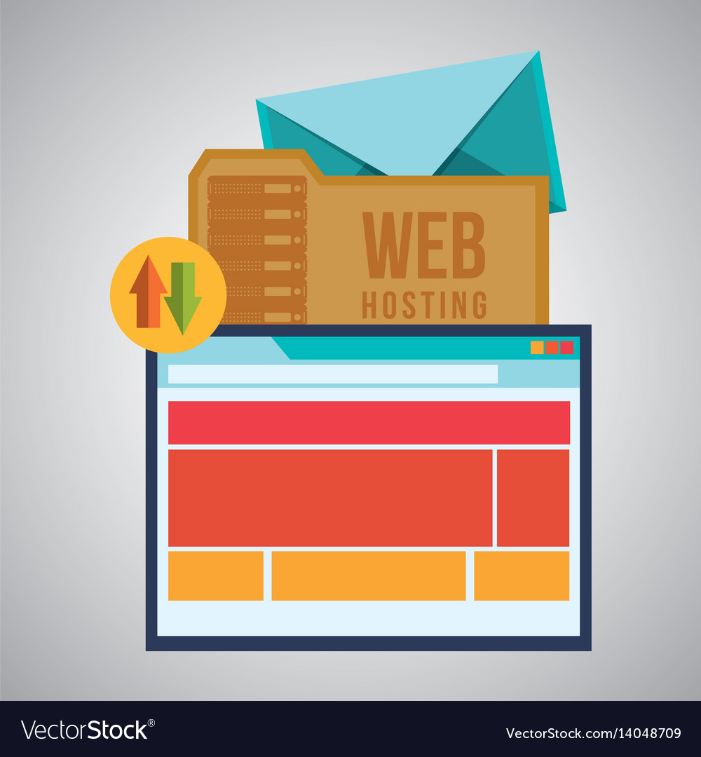 Web Hosting Design Rechenzentrum Icon isolieren