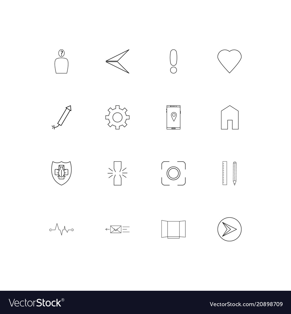 Web linear thin icons set outlined simple