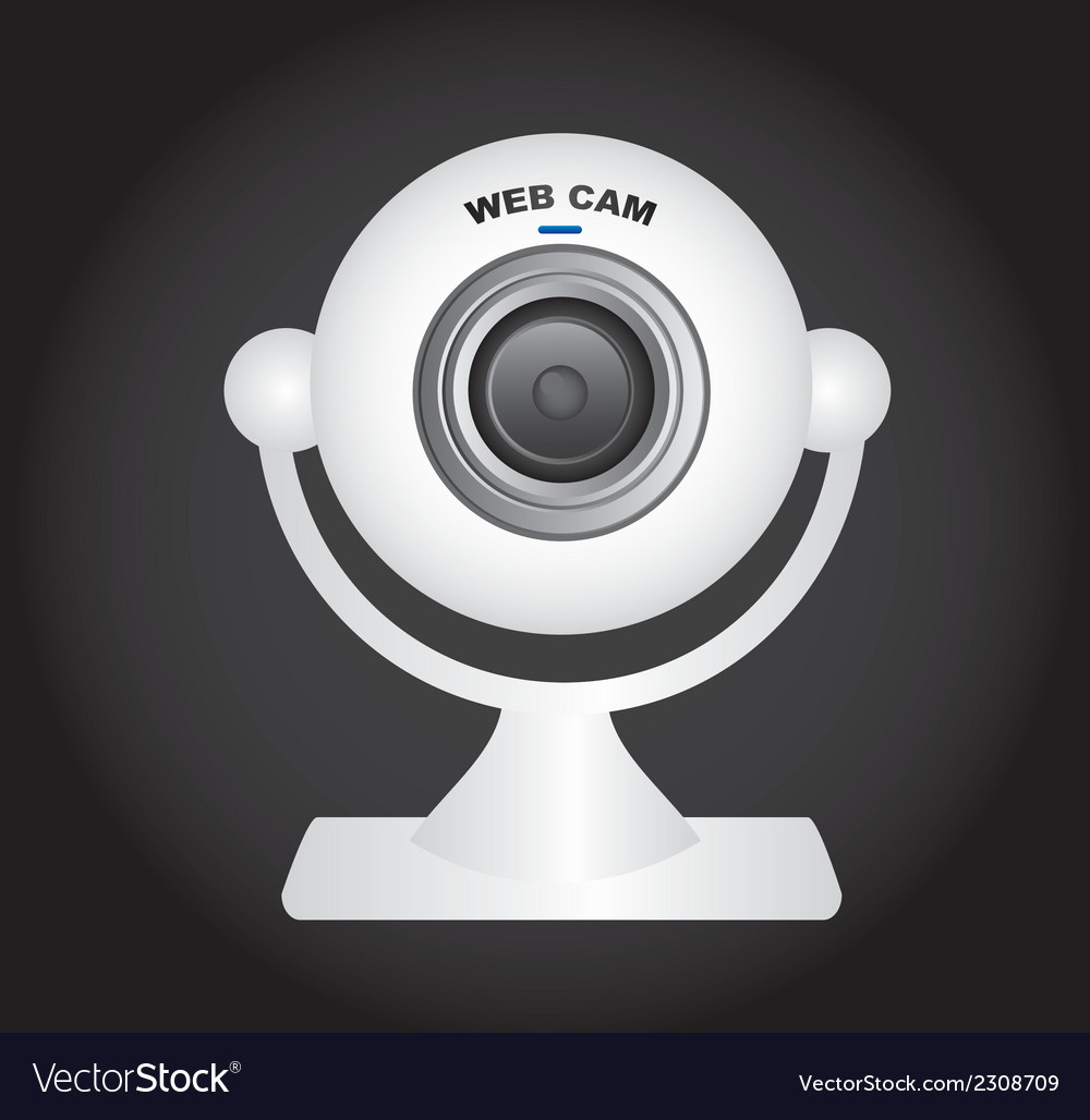 White web cam over black background Royalty Free Vector