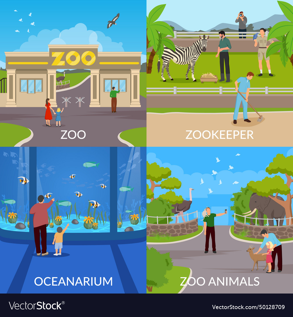 Zoo 2x2 design concept Royalty Free Vector Image