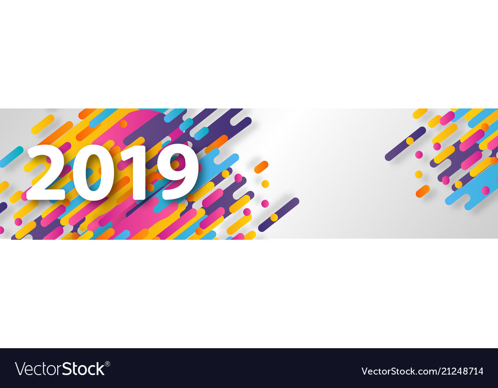 2019 new year on the background of a colorful Vector Image 2019 new year on the background of a colorful