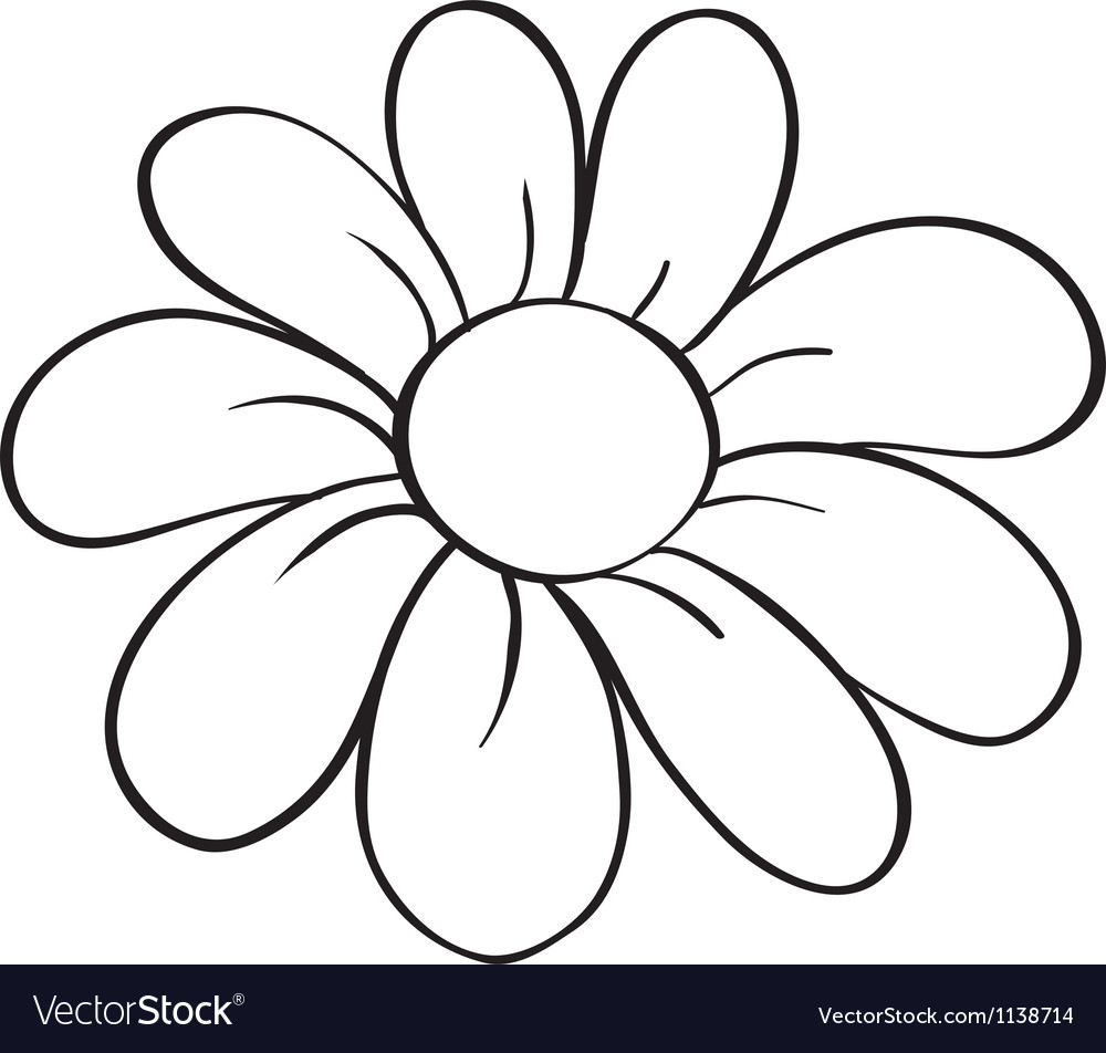 A flower sketch Royalty Free Vector Image - VectorStock