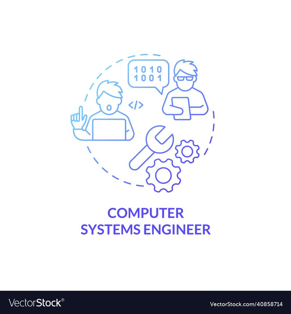 Computer systems engineer blue gradient concept Vector Image