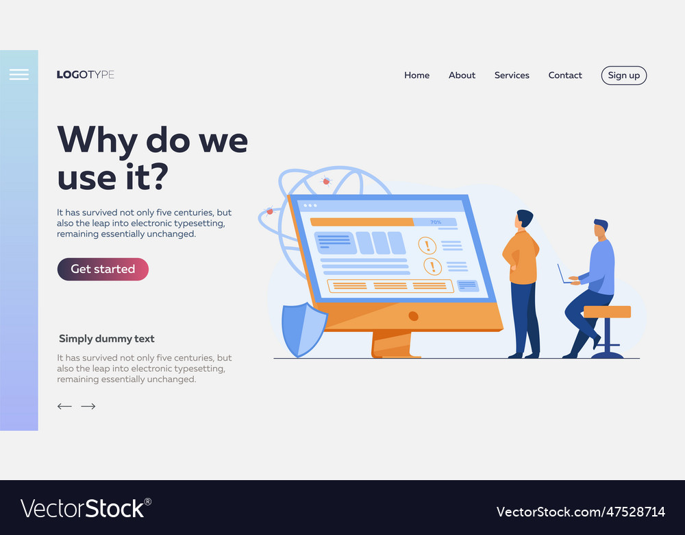 Developers testing software vector image Developers testing software