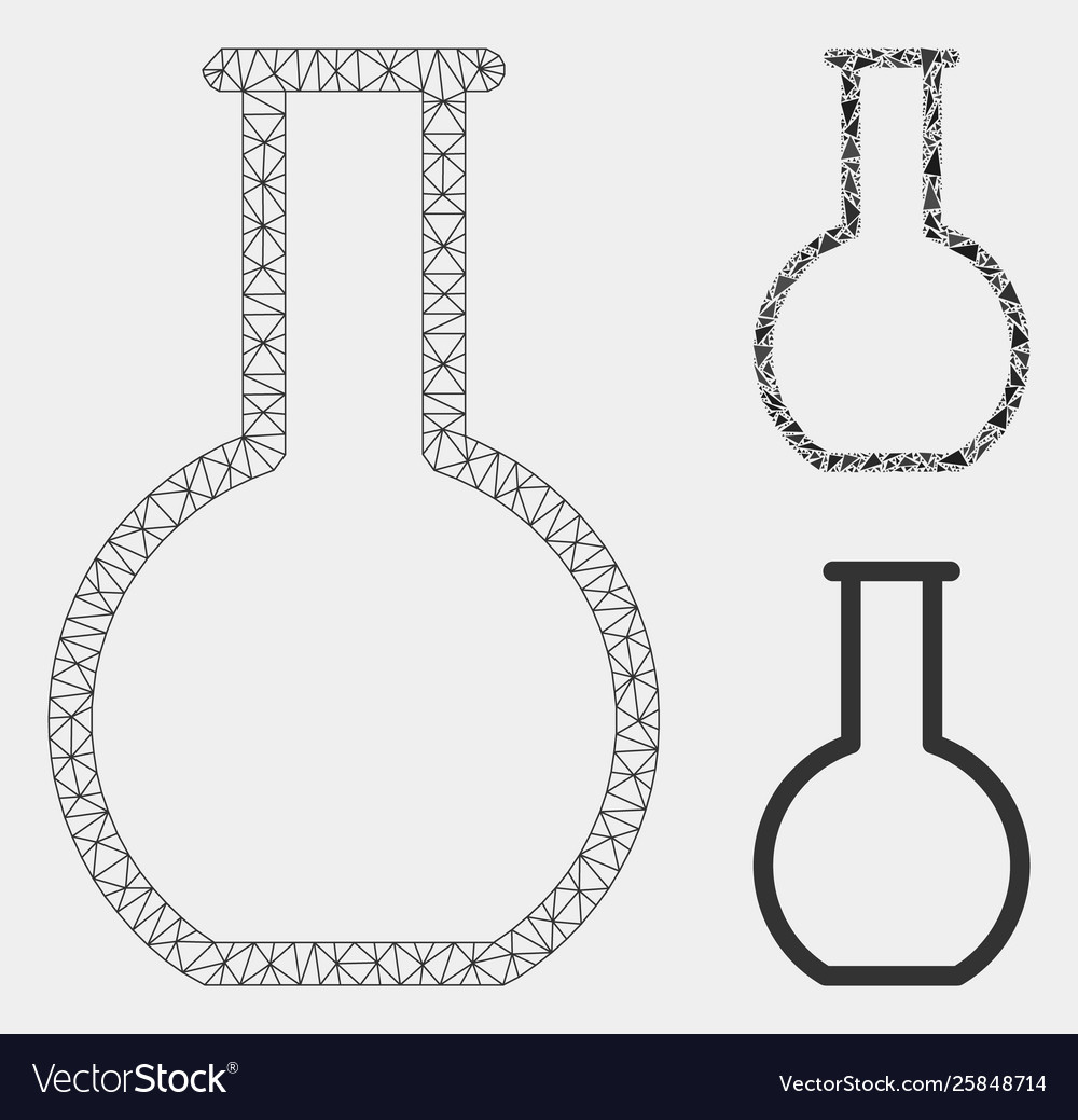 Empty retort mesh wire frame model vector image Empty retort mesh wire frame model