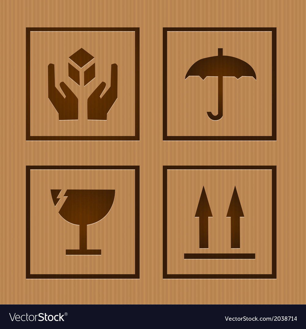 Fragile symbols Royalty Free Vector Image - VectorStock