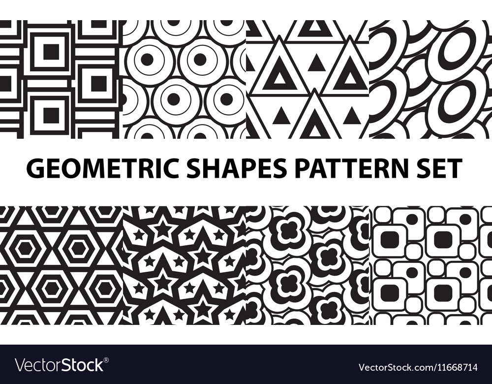 Geometric shapes pattern set minimalist memphis