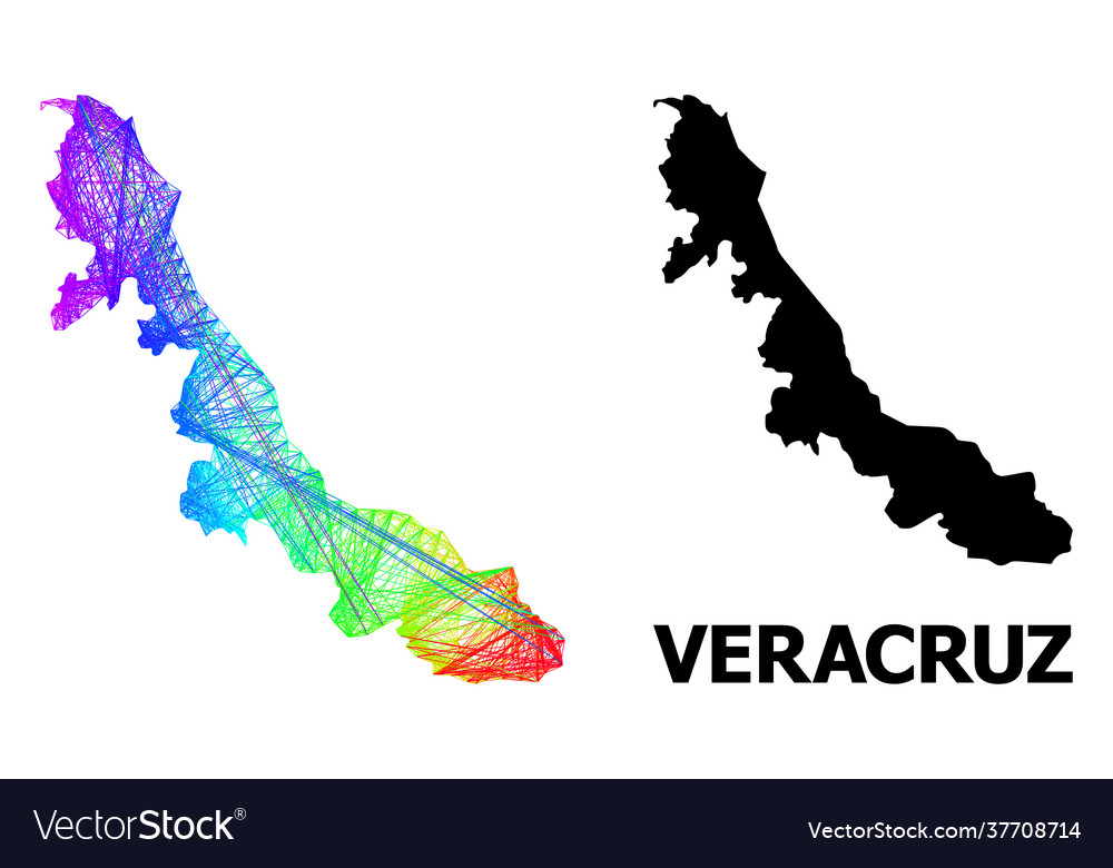 Hatched map veracruz state with spectrum vector image Hatched map veracruz state with spectrum