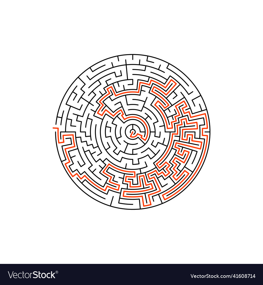 Labyrinth challenge mental puzzle to find path vector image Labyrinth challenge mental puzzle to find path