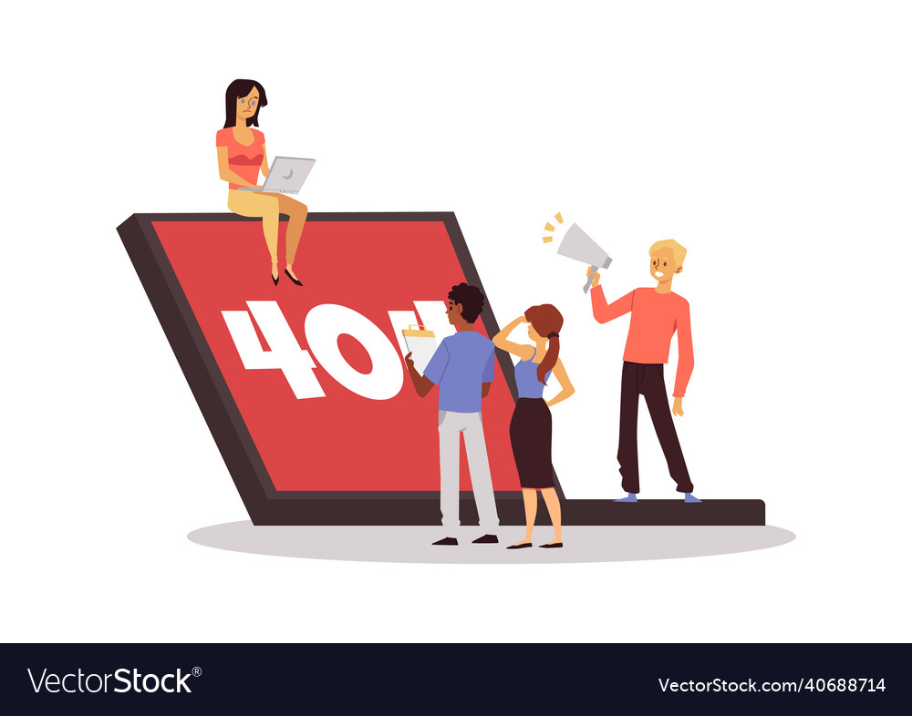 Laptop screen showing 404 page not found error Vector Image Laptop screen showing 404 page not found error