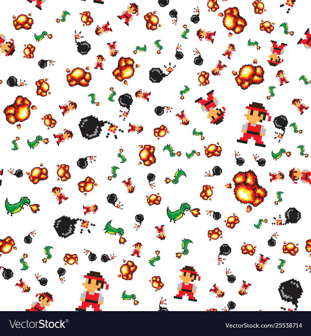 Pixel Art Explosion Pattern