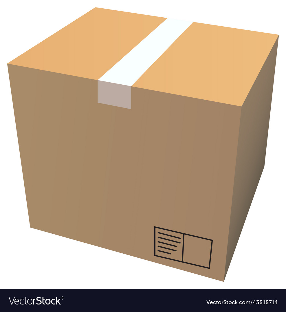 Realistic paper box isolated Royalty Free Vector Image