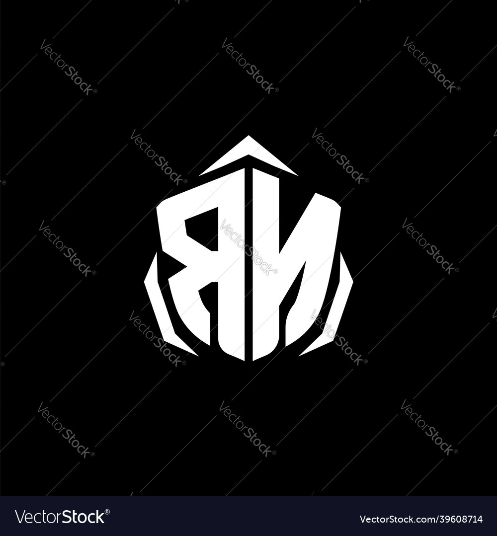 Rn monogram shield shape style