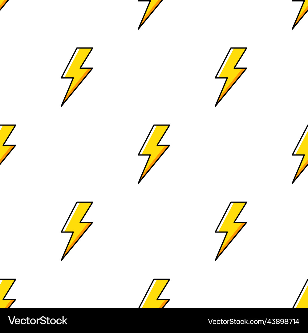 Seamless pattern with lightning flat Royalty Free Vector