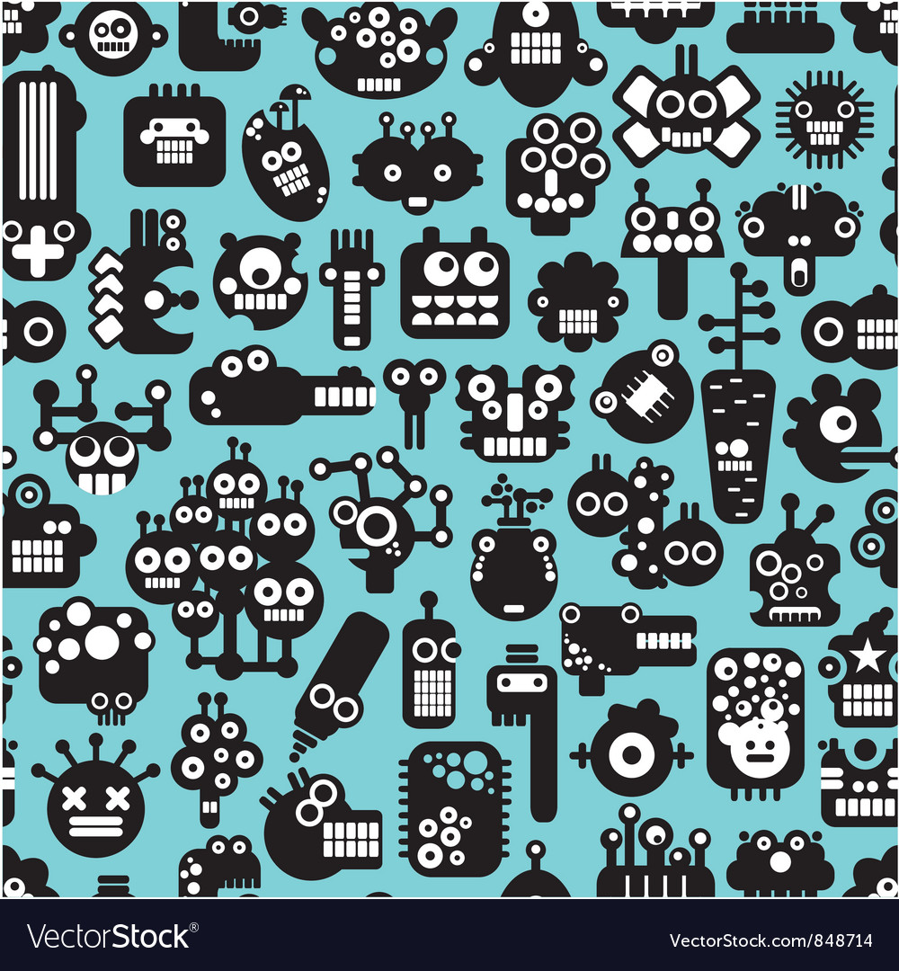 Seamless various faces pattern
