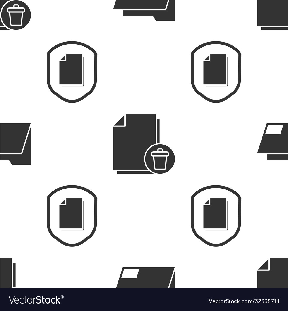Set document folder delete file vector image Set document folder delete file