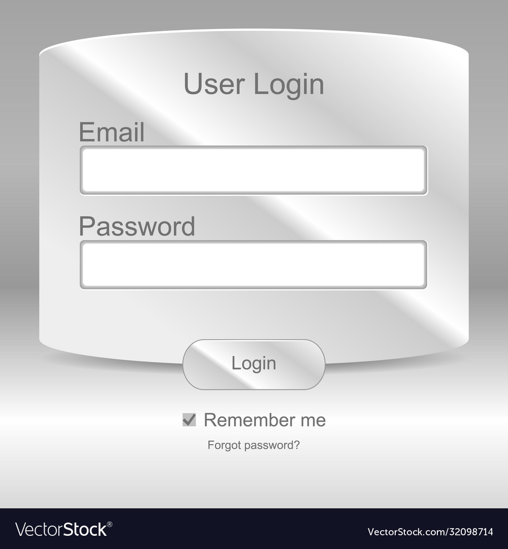 Web elements register and login window