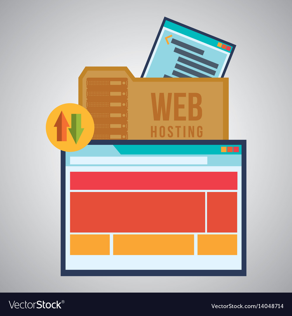 Web Hosting Design Rechenzentrum Icon isolieren