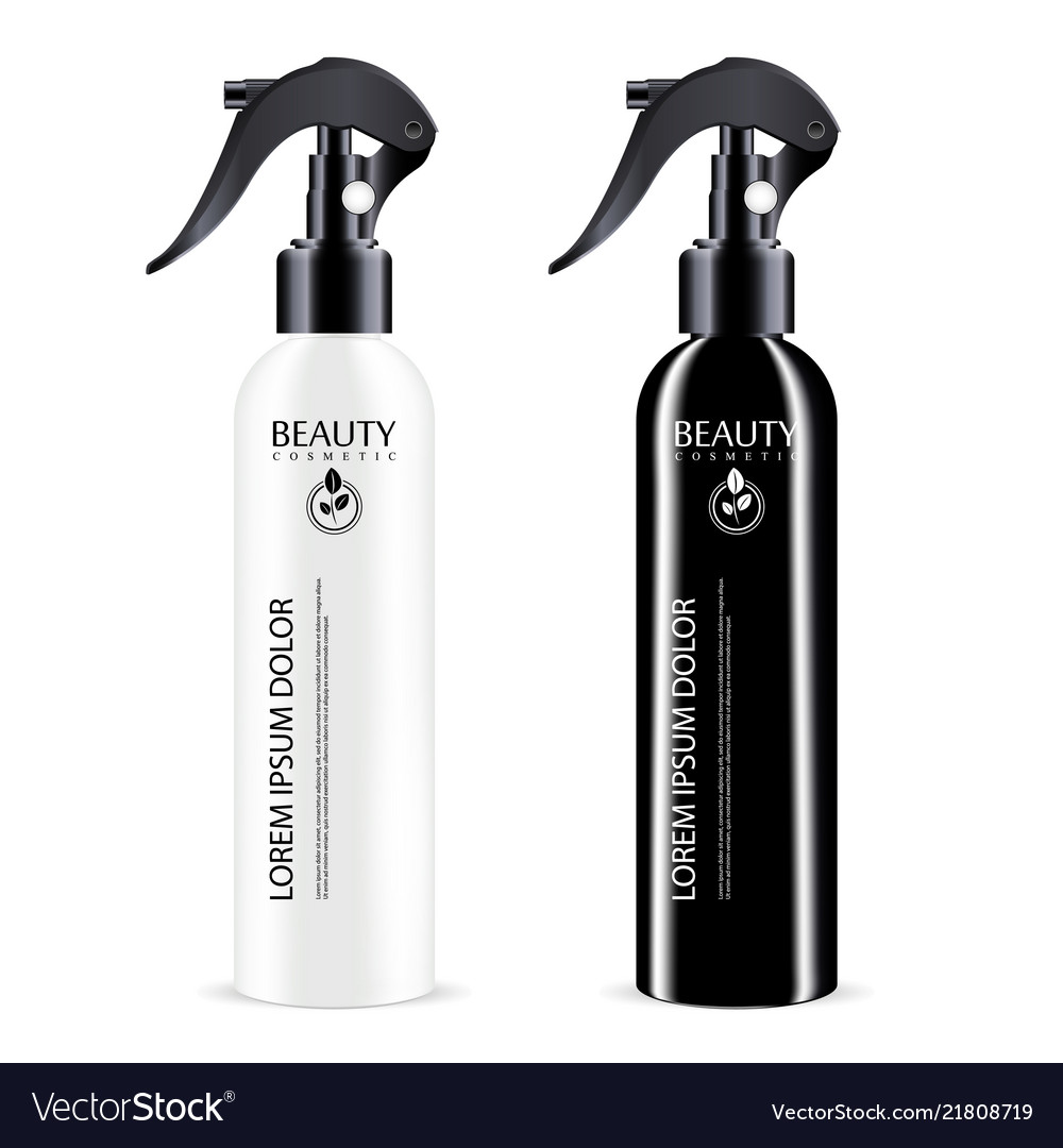 Black and white sprayer cosmetics bottle