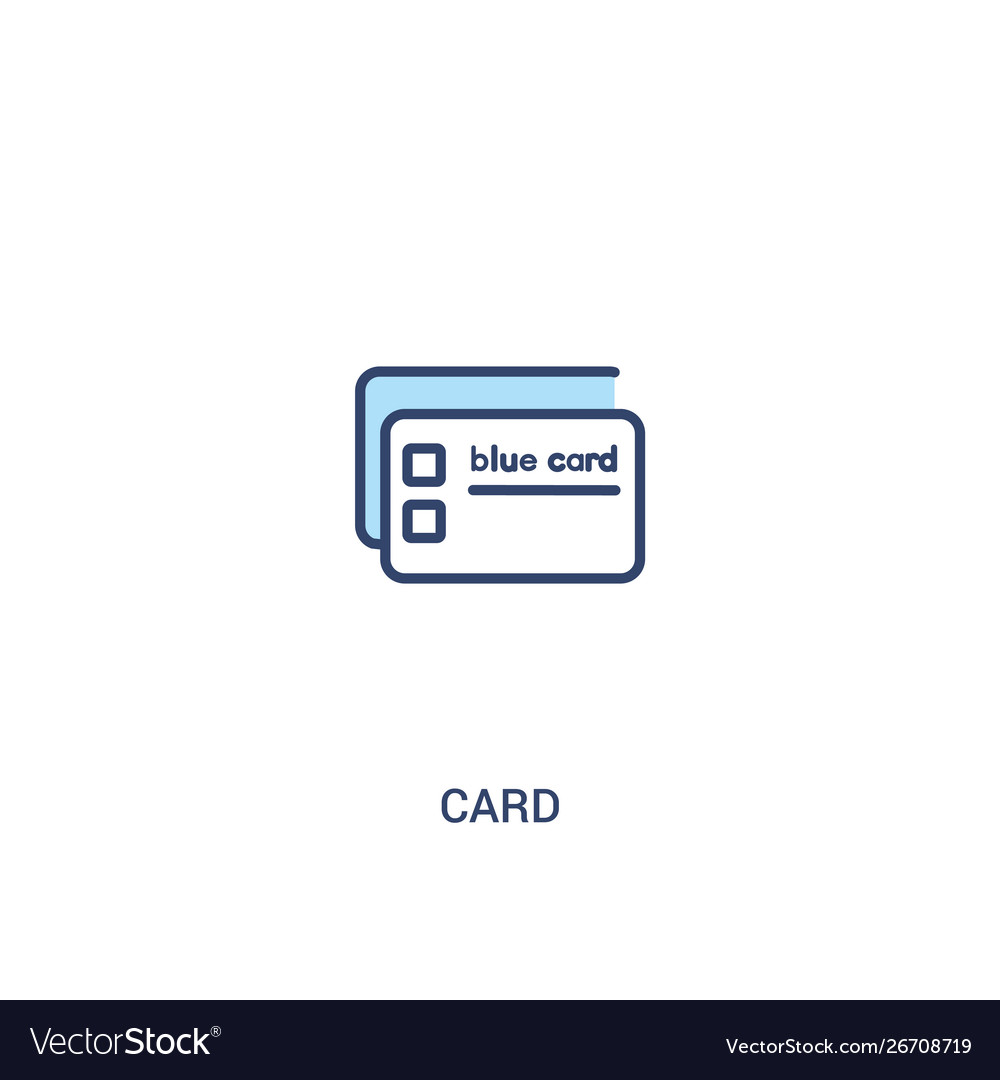 Card concept 2 colored icon simple line element vector image Card concept 2 colored icon simple line element