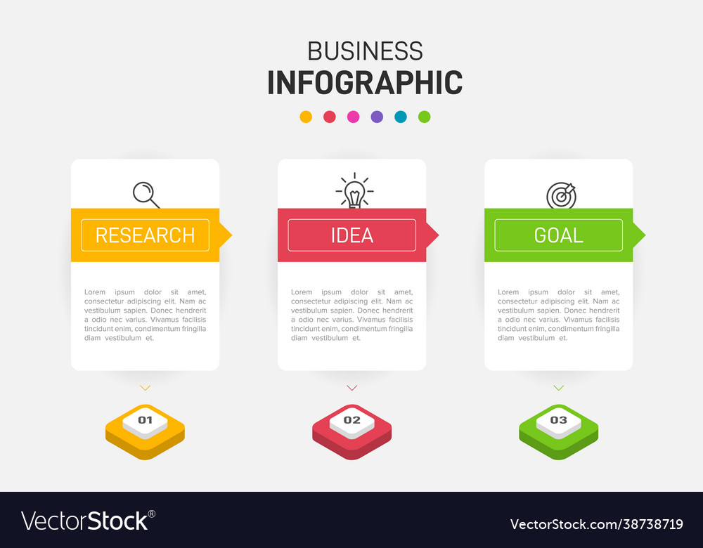 Concept arrow business model with 3 successive Vector Image