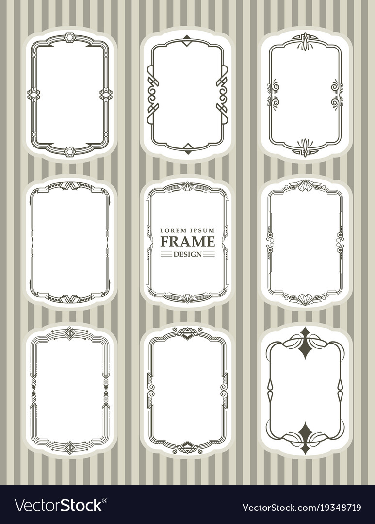 Frame design decorate element set 1