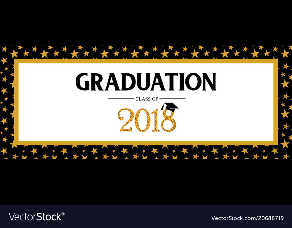 Download Graduation class of 2018 greeting banner template Vector Image