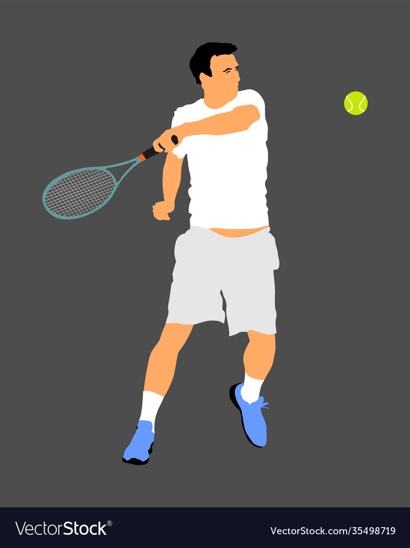 Man tennis player isolated