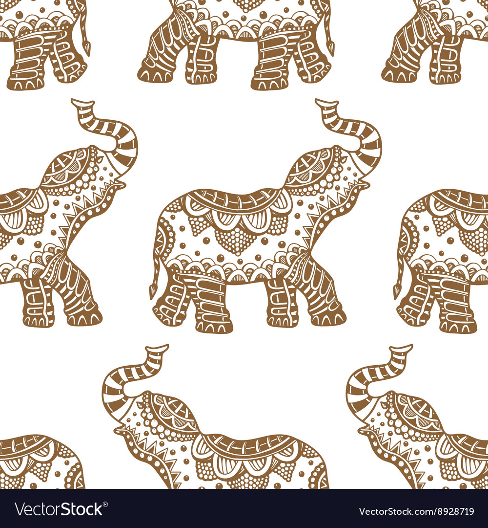 Pattern with indian elephants