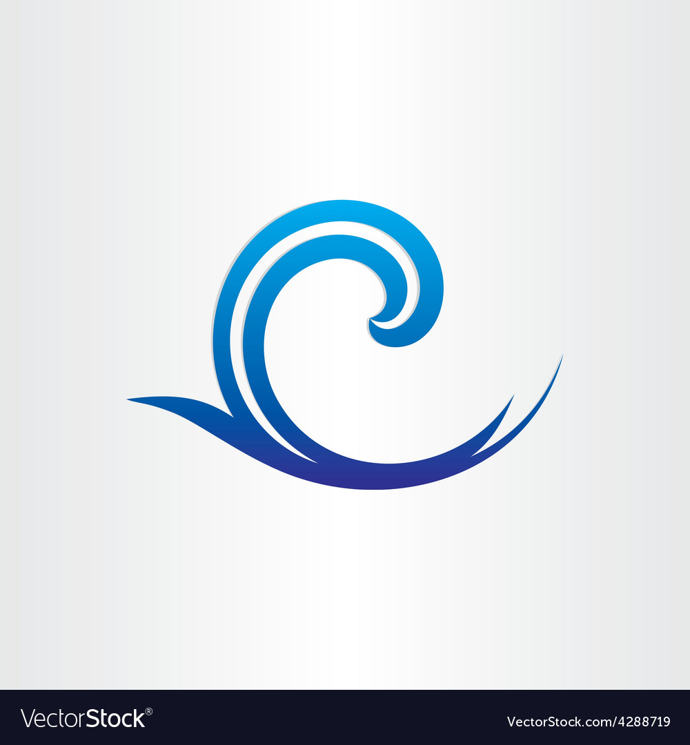 Sea or ocean blue wave abstract icon Royalty Free Vector