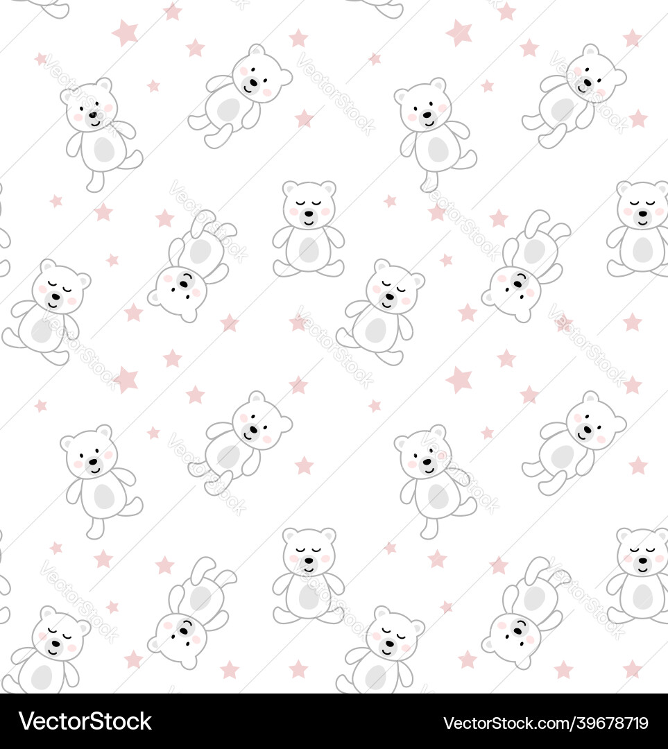 Seamless pattern with cute bear Royalty Free Vector Image