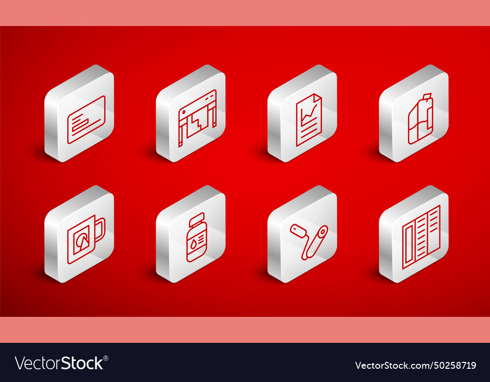Set line brochure plotter document with graph vector image Set line brochure plotter document with graph